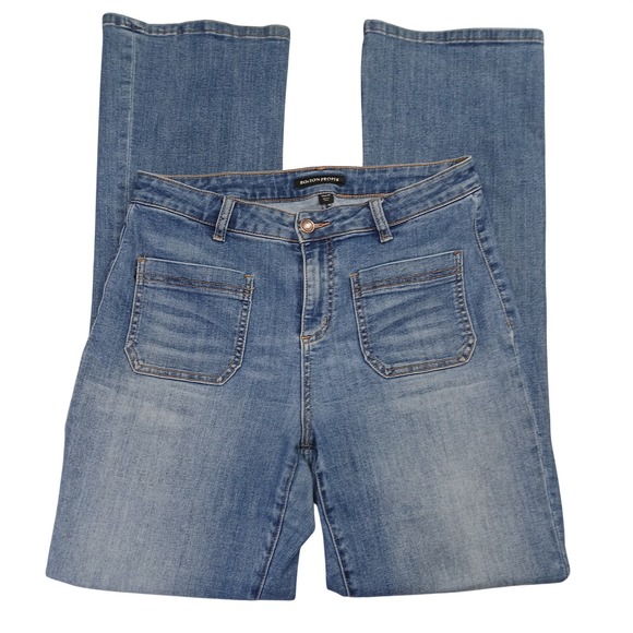 Boston Proper Denim - Boston Proper Womens High Rise Flare Jeans Medium Wash Patch Pocket 12 222105015